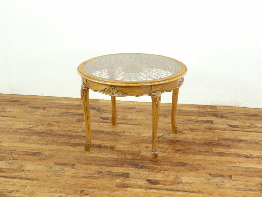 骨董家具 ガラストップコーヒーテーブル 65031