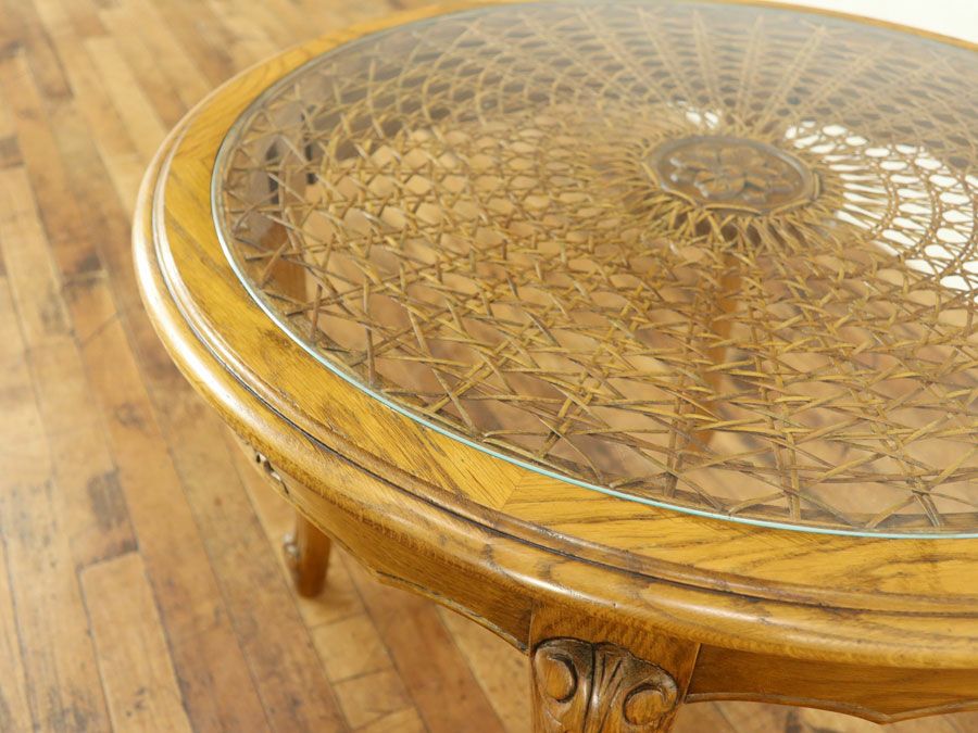 骨董家具 ガラストップコーヒーテーブル 65031