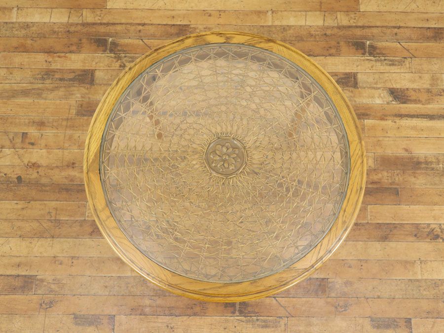 骨董家具 ガラストップコーヒーテーブル 65031