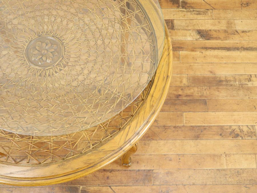 骨董家具 ガラストップコーヒーテーブル 65031