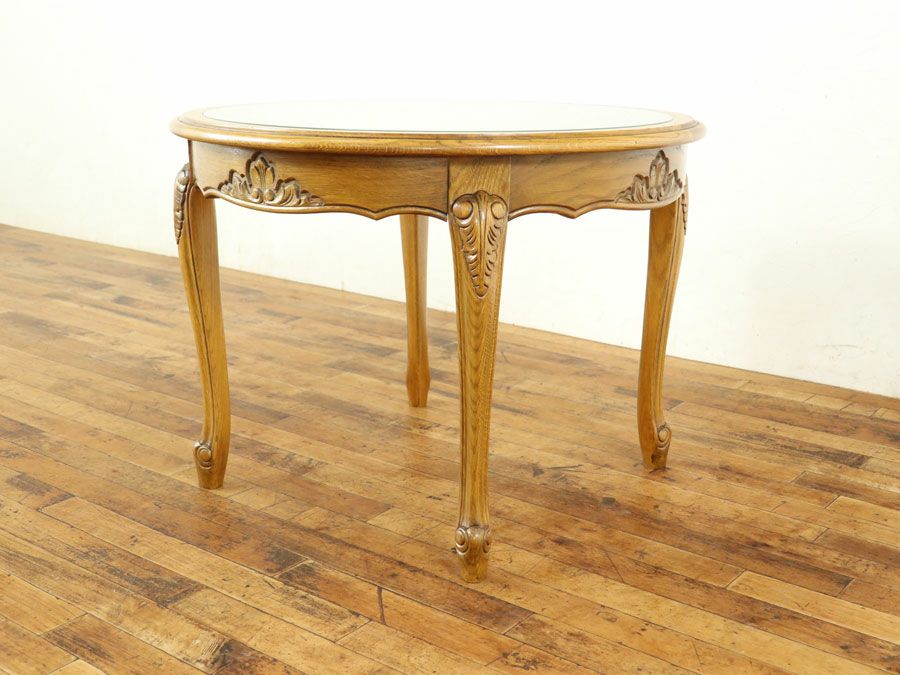 骨董家具 ガラストップコーヒーテーブル 65031