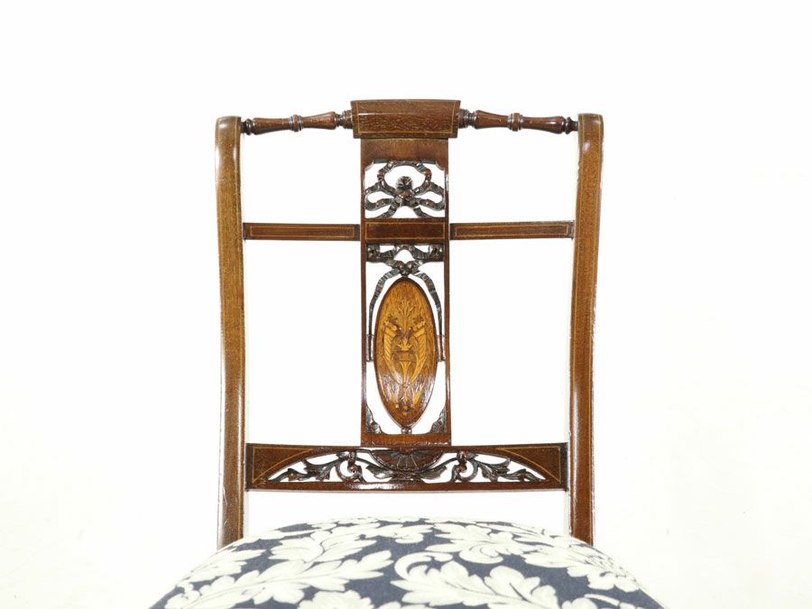 アンティーク 生地張り替え済みチェア 59088