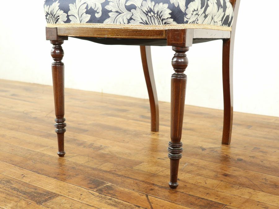 アンティーク 生地張り替え済みチェア 59088