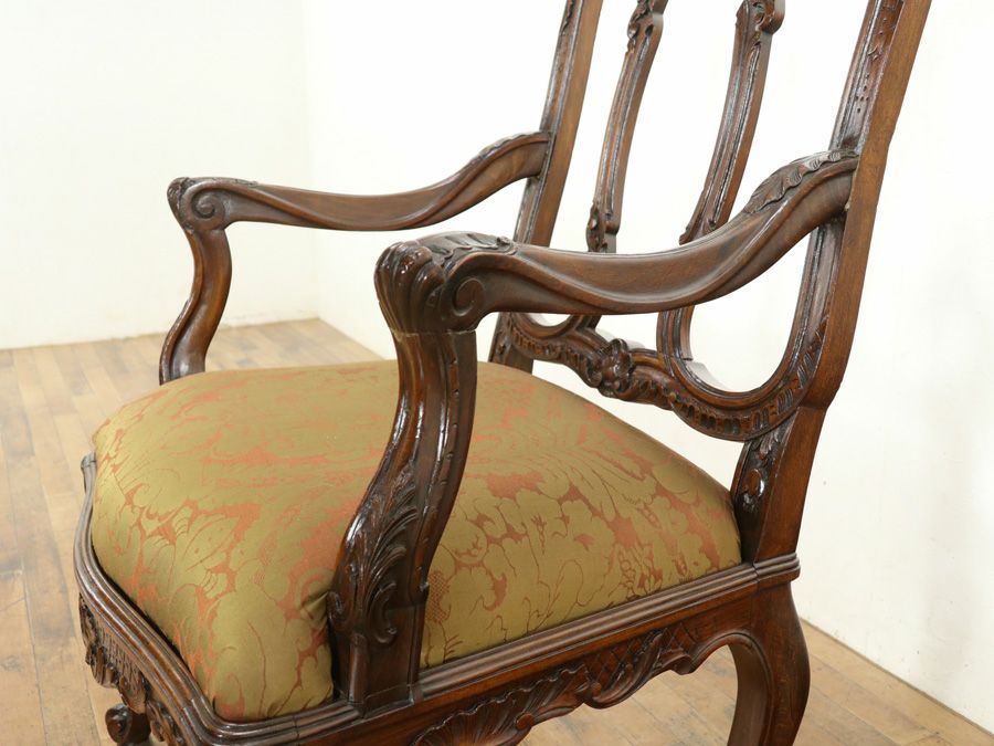 アンティーク家具張替済アームチェア 65014