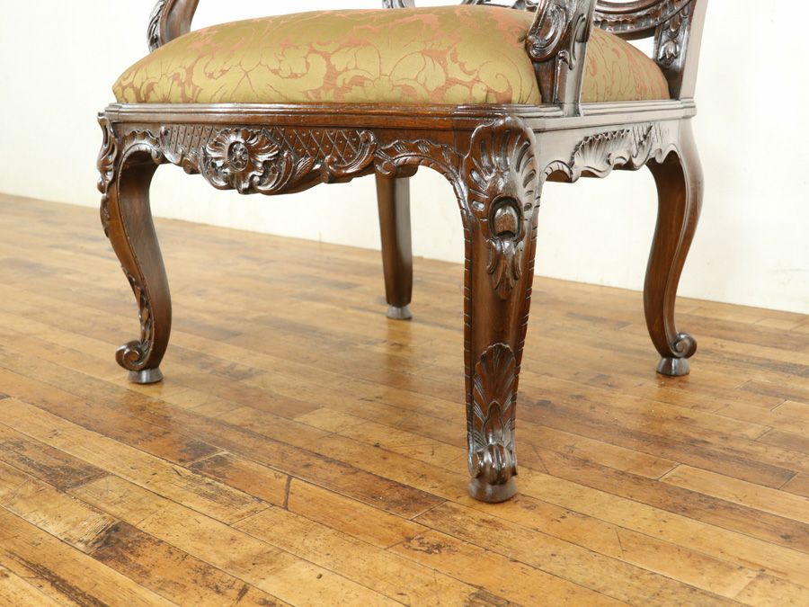 アンティーク家具張替済アームチェア 65014