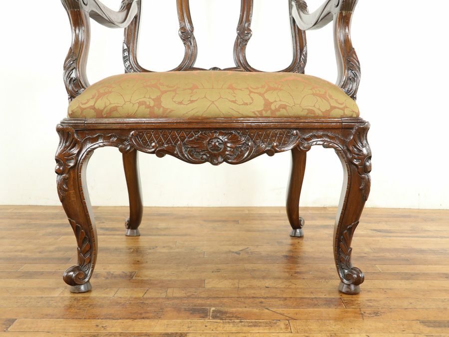 アンティーク家具張替済アームチェア 65014