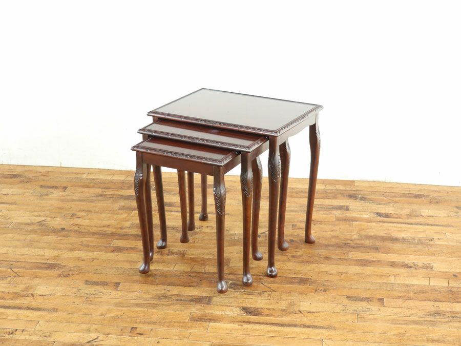 ガラストップタイプ イギリス ネストテーブル 59488 | アンティーク