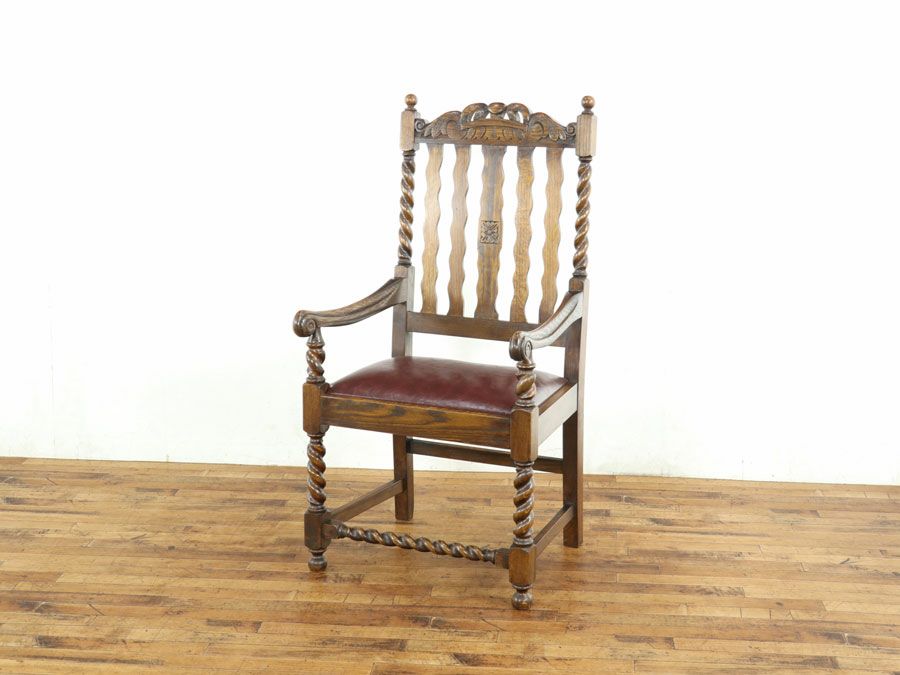 アンティーク家具張替済アームチェア 59331a