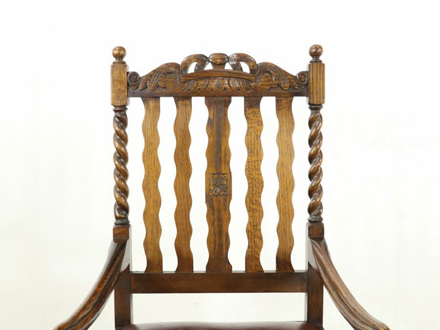 アンティーク家具張替済アームチェア 59331a