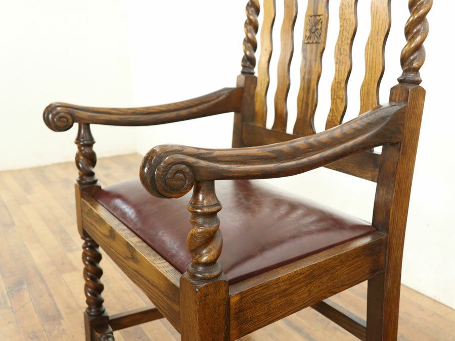 アンティーク家具張替済アームチェア 59331a