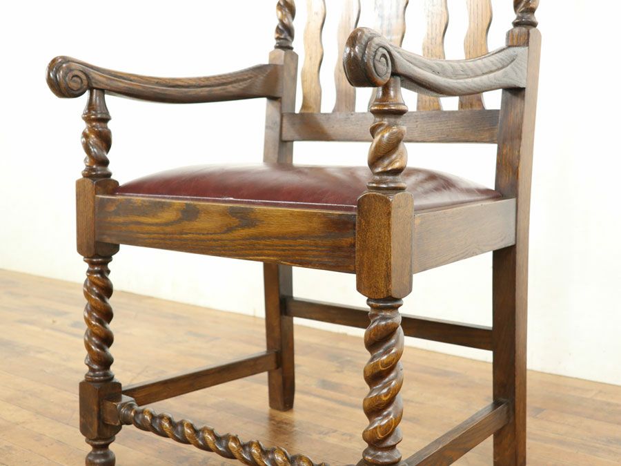 アンティーク家具張替済アームチェア 59331a