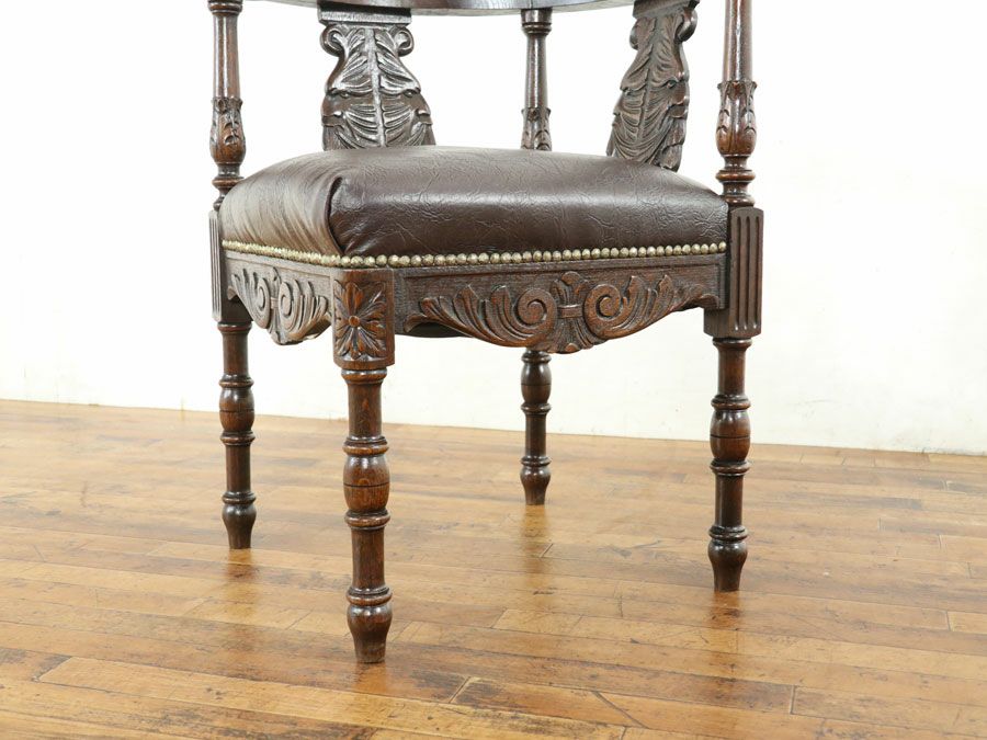 アンティーク家具張替済 コーナーチェア 65002