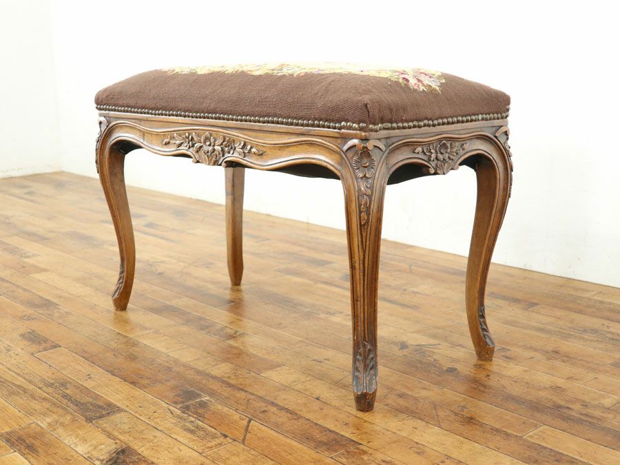 アンティーク家具プチポワン スツール 65066