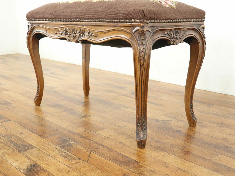 アンティーク家具プチポワン スツール 65066