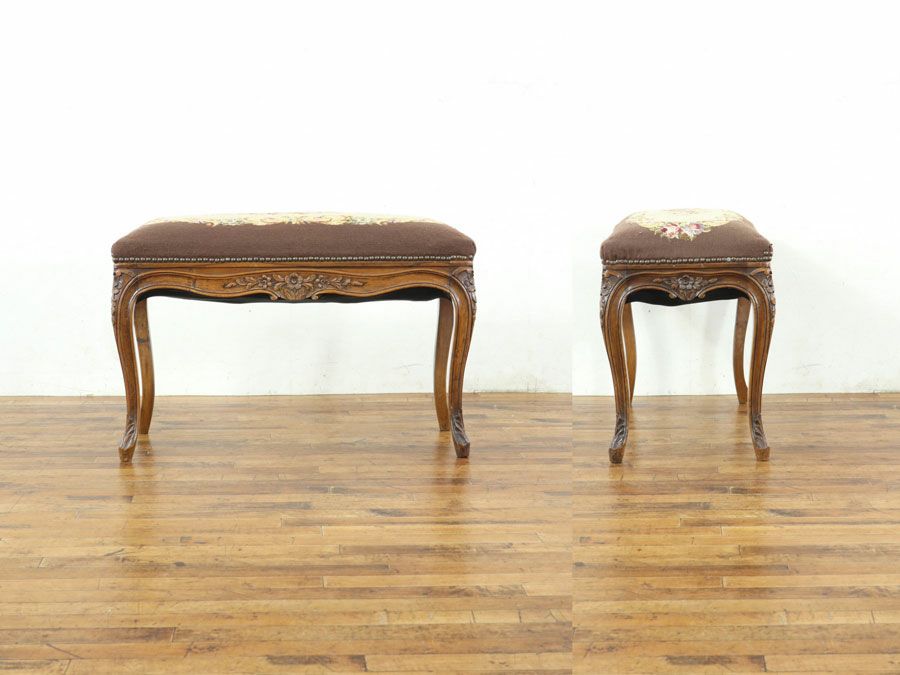 アンティーク家具プチポワン スツール 65066