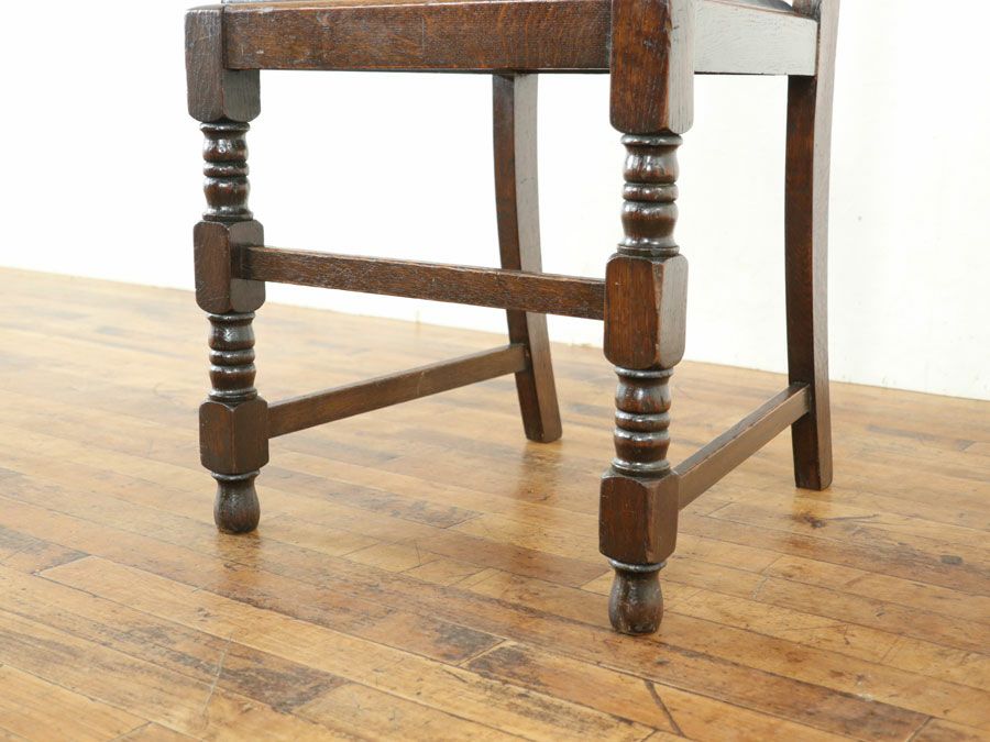 丹念に造られた椅子、イギリスアンティーク ダイニングチェア 59779