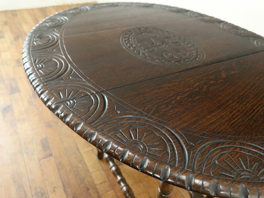 アンティーク 拡張式 サイドテーブル 59531