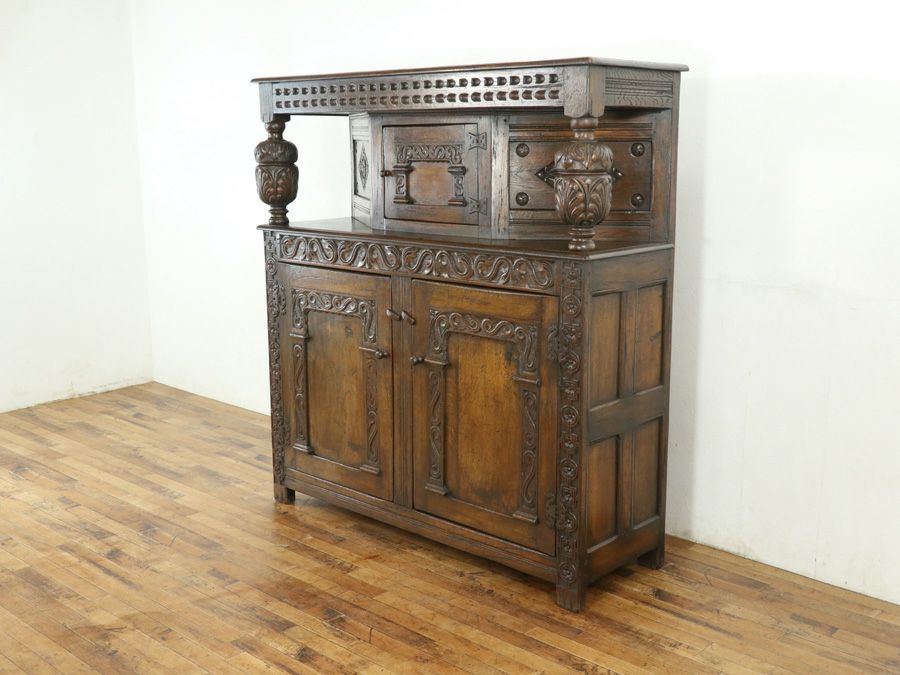 英国アンティークコートカップボード 80055