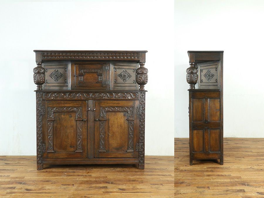 英国アンティークコートカップボード 80055