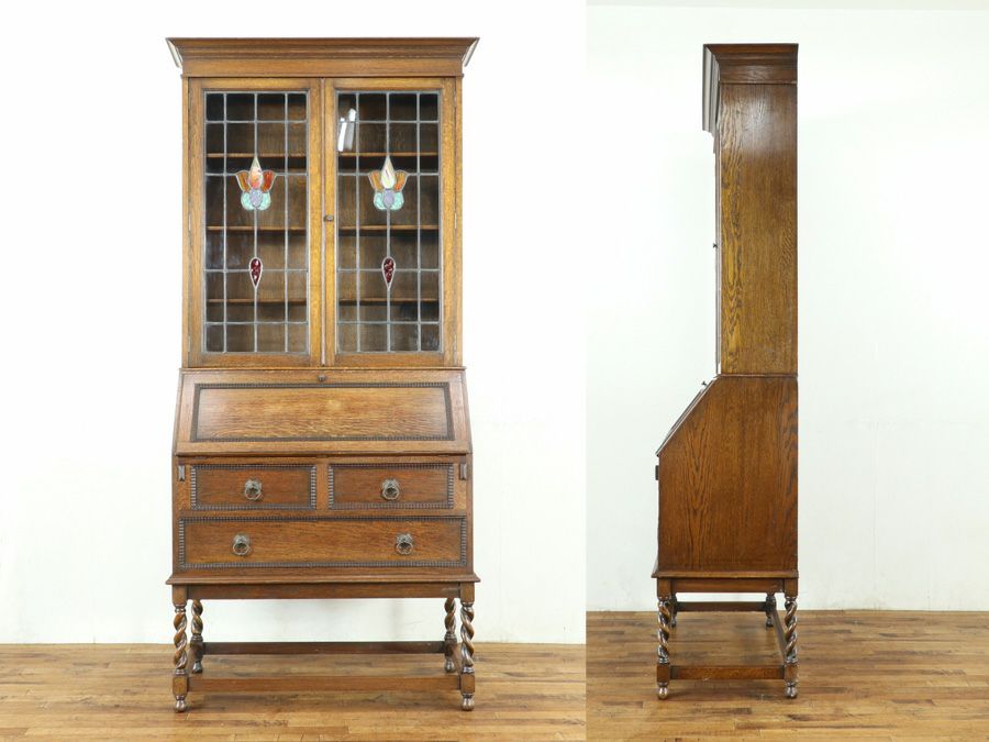 イギリスアンティークブックビューロー 80148