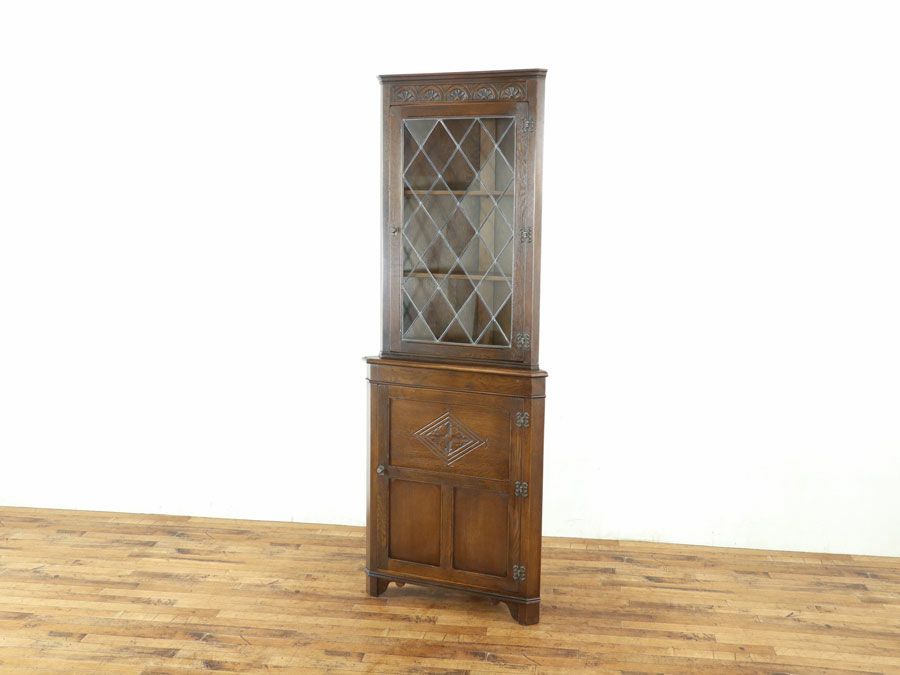 アンティーク家具コーナーキャビネット 80042