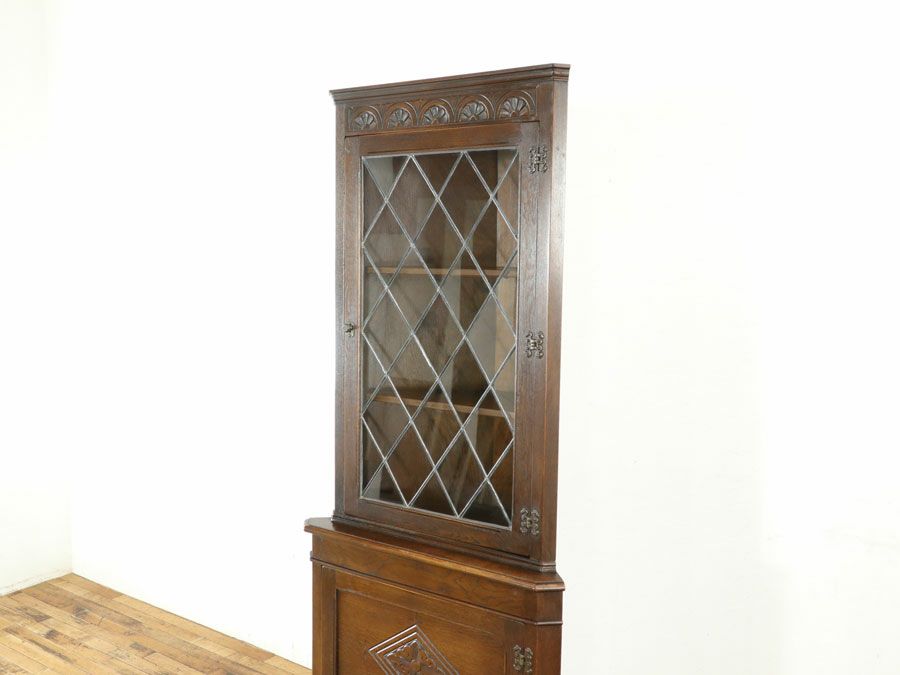 アンティーク家具コーナーキャビネット 80042