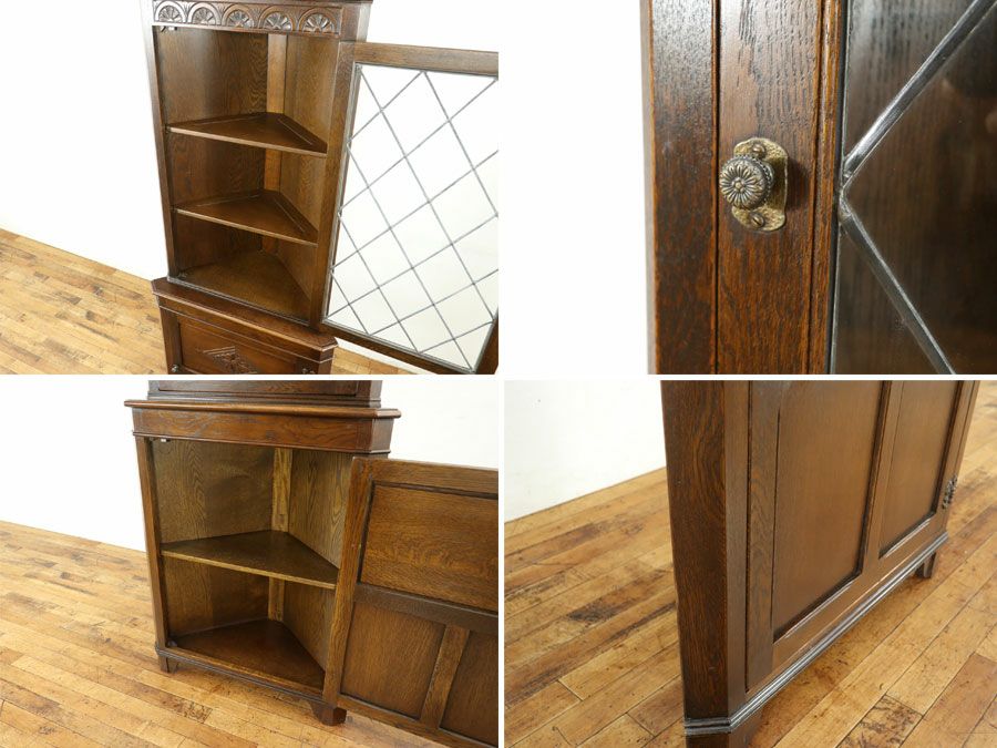 アンティーク家具コーナーキャビネット 80042