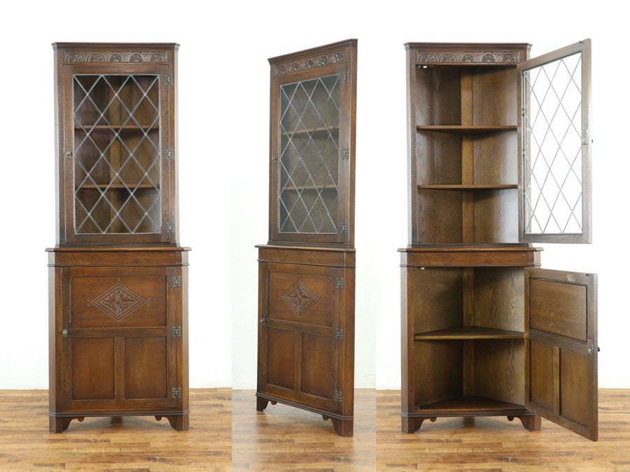 アンティーク家具コーナーキャビネット 80042