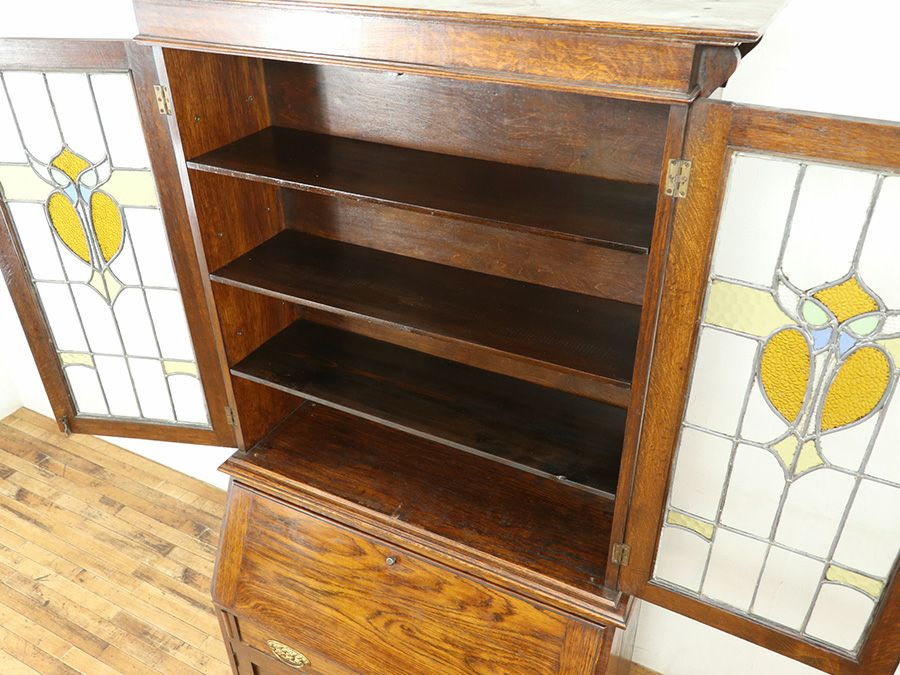 イギリスアンティークブックビューロー 80032