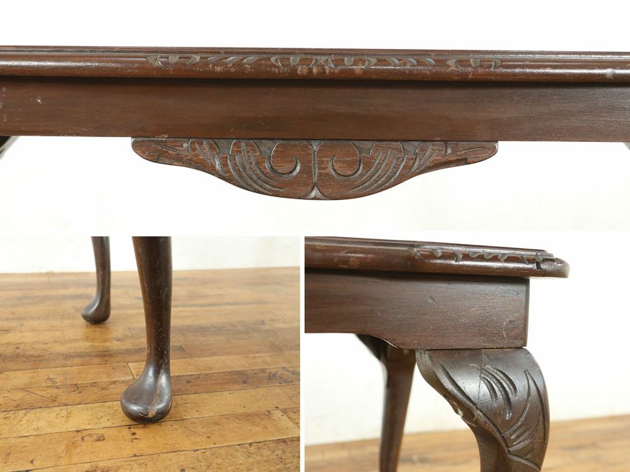 赤系のレザーが印象的なガラストップコーヒーテーブル 80145