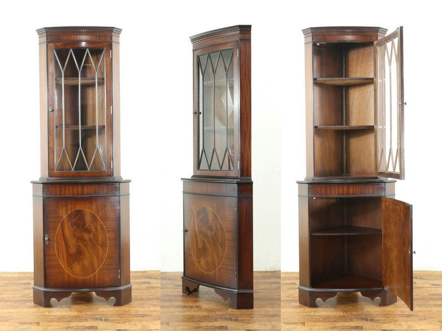 アンティーク家具 コーナーキャビネット 59578