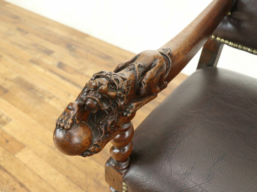 アンティーク家具 張替済アームチェア 70573