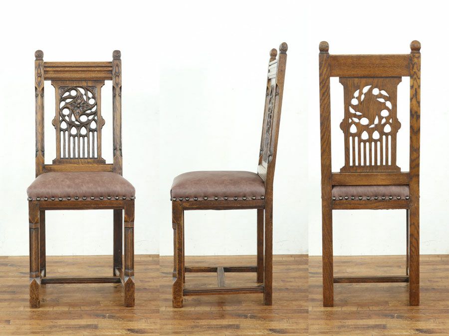 アンティーク家具 張替済チェア*6 65006