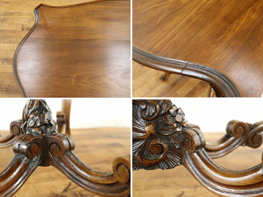 ロカイユの美しい彫刻 フランスアンティーク サイドテーブル 65191