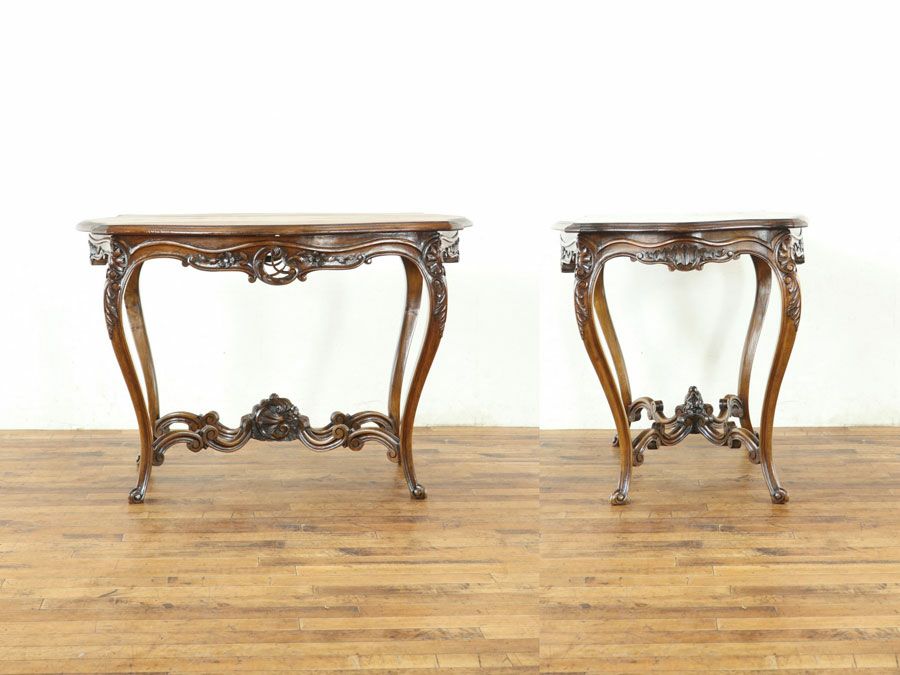 ロカイユの美しい彫刻 フランスアンティーク サイドテーブル 65191