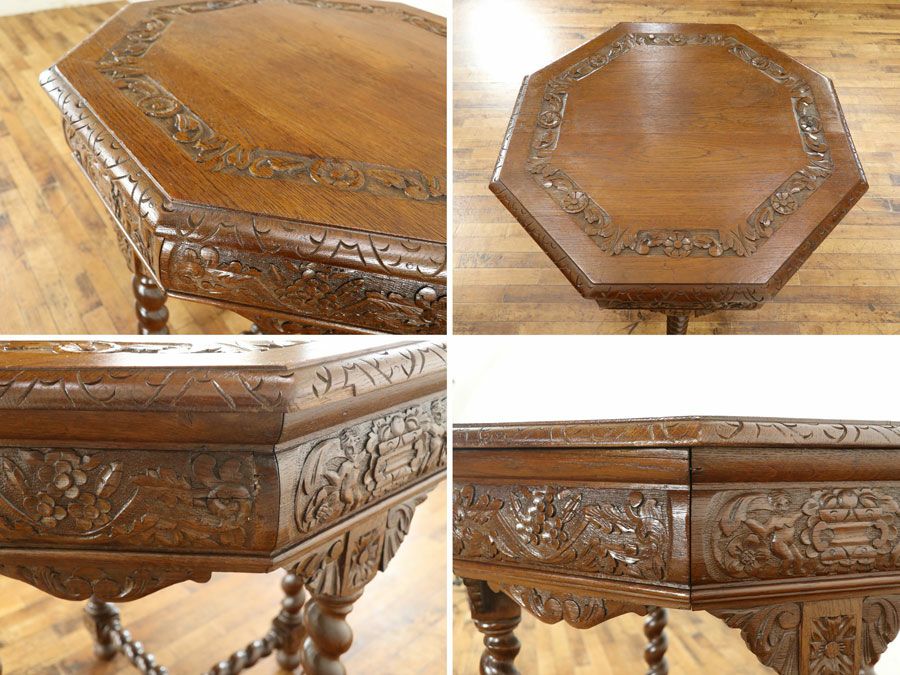 アンティーク家具 八角テーブル 65321