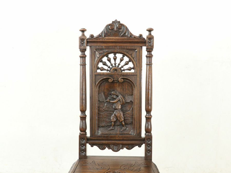 美しいデザインと細やかな彫刻 1910年頃 フランスアンティーク家具 チェア 65259c