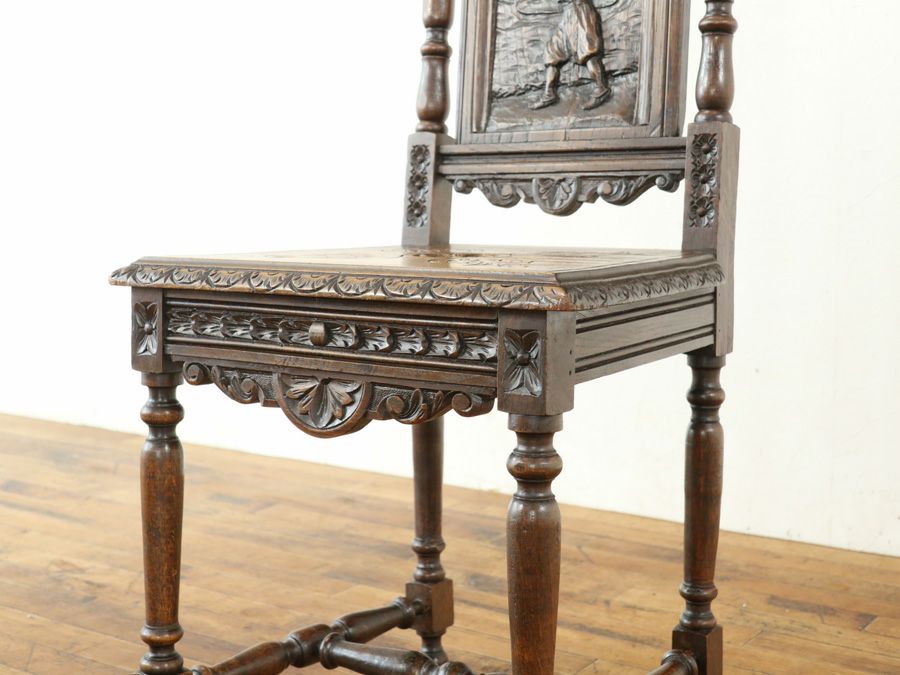 美しいデザインと細やかな彫刻 1910年頃 フランスアンティーク家具 チェア 65259c