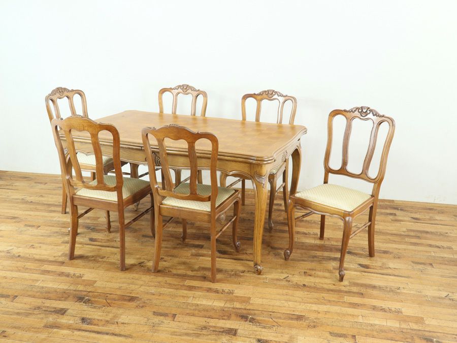 アンティークテーブル・チェア6脚セット 65233