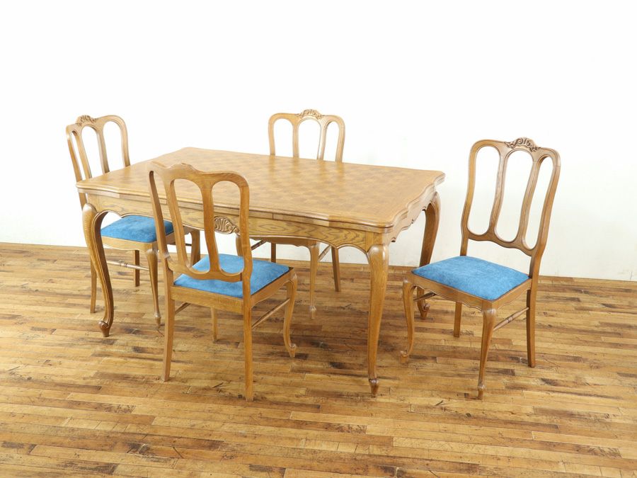 アンティークテーブル・チェア4脚セット 65264