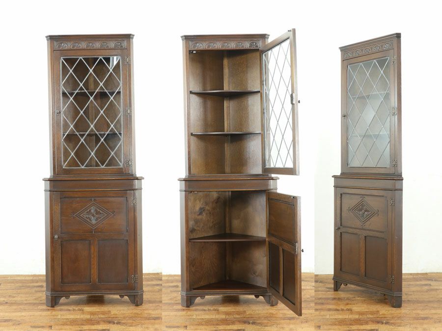 アンティーク家具 コーナーキャビネット 80166