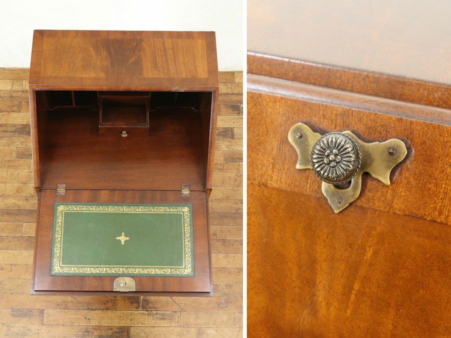 デスクレザーも魅力 小ぶりサイズ ライティングビューロー 80339