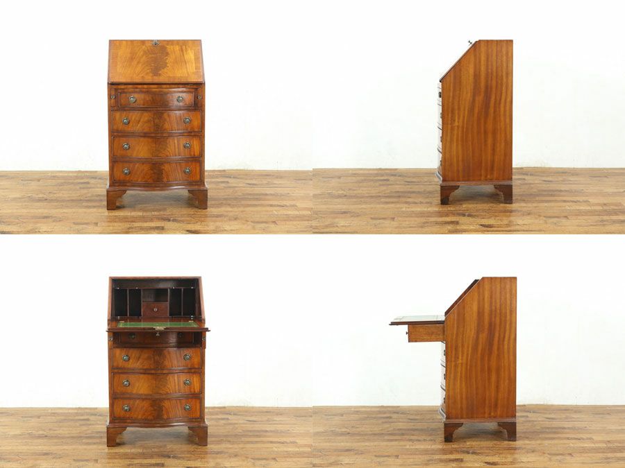 デスクレザーも魅力 小ぶりサイズ ライティングビューロー 80339