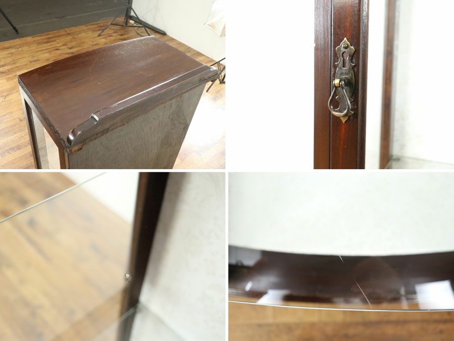 アンティーク家具 クロス張替済ショーケース 80006