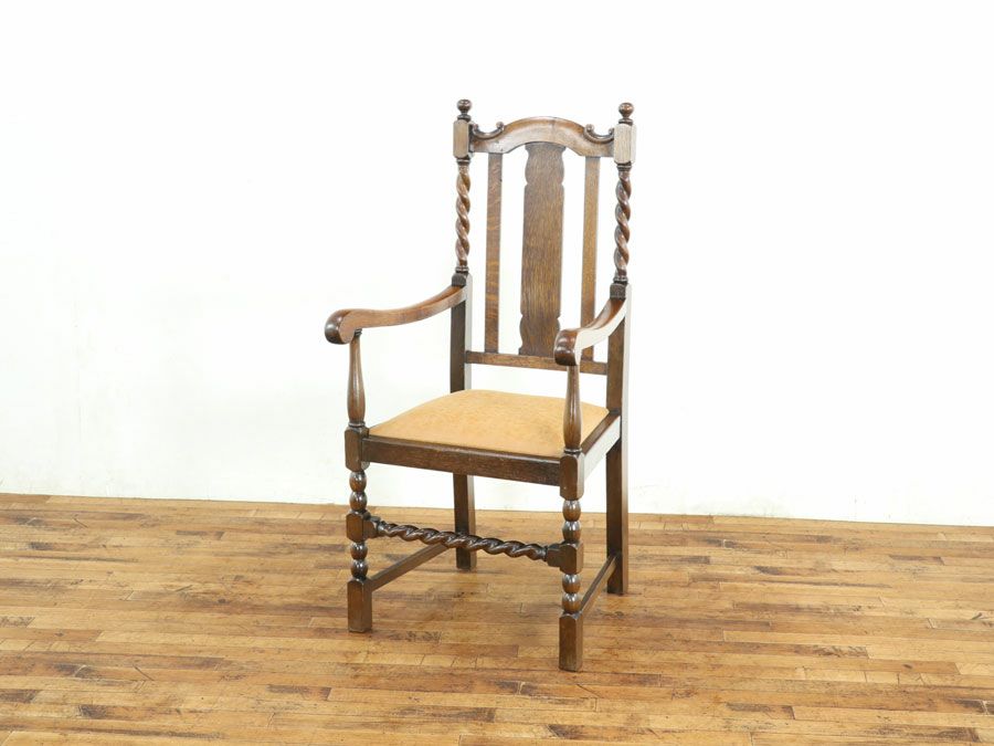 アンティーク家具 張替済アームチェア 80282b