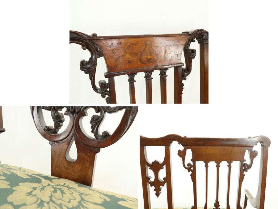 アンティーク 張替済ダイニングチェア 80052a