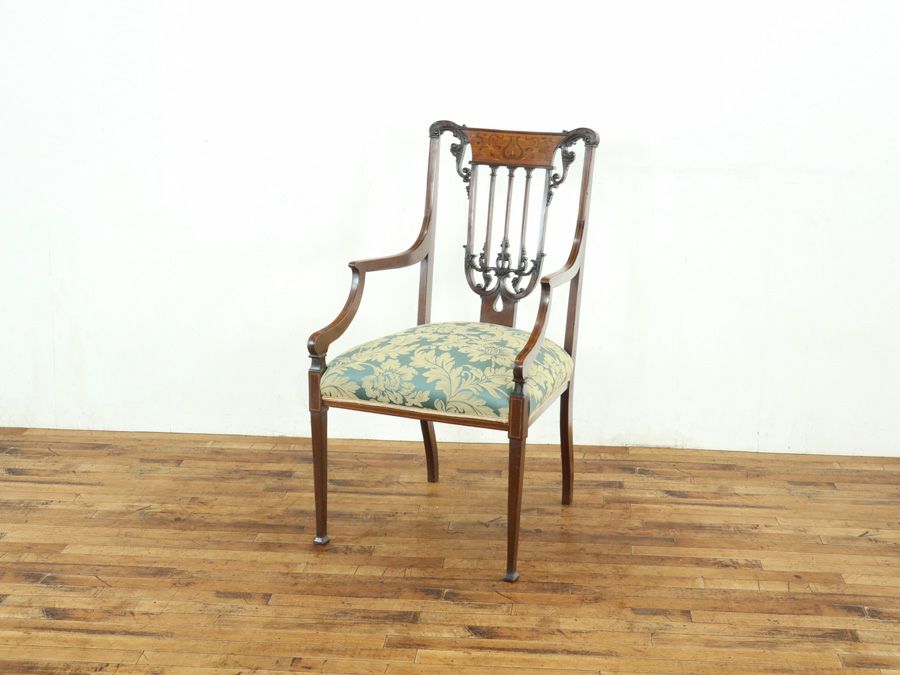 アンティーク 張替済ダイニングチェア 80052b