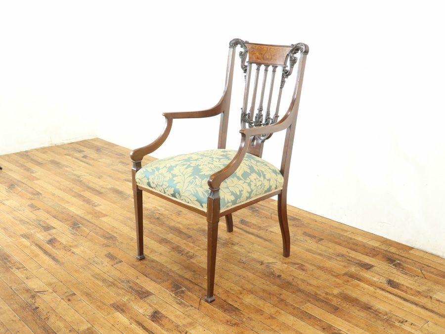 アンティーク 張替済ダイニングチェア 80052b