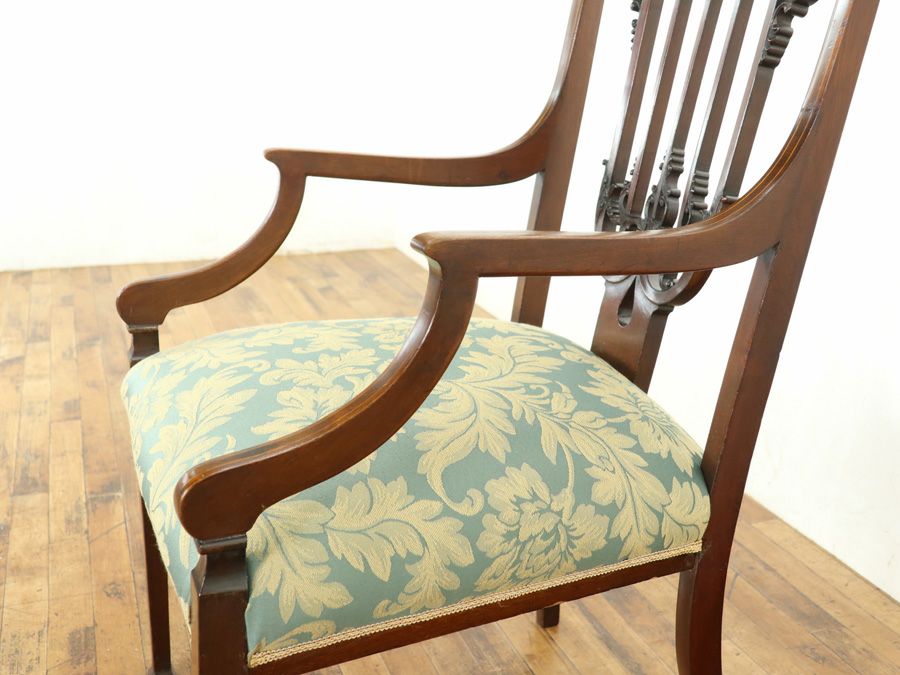 アンティーク 張替済ダイニングチェア 80052b