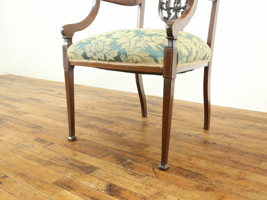 アンティーク 張替済ダイニングチェア 80052b